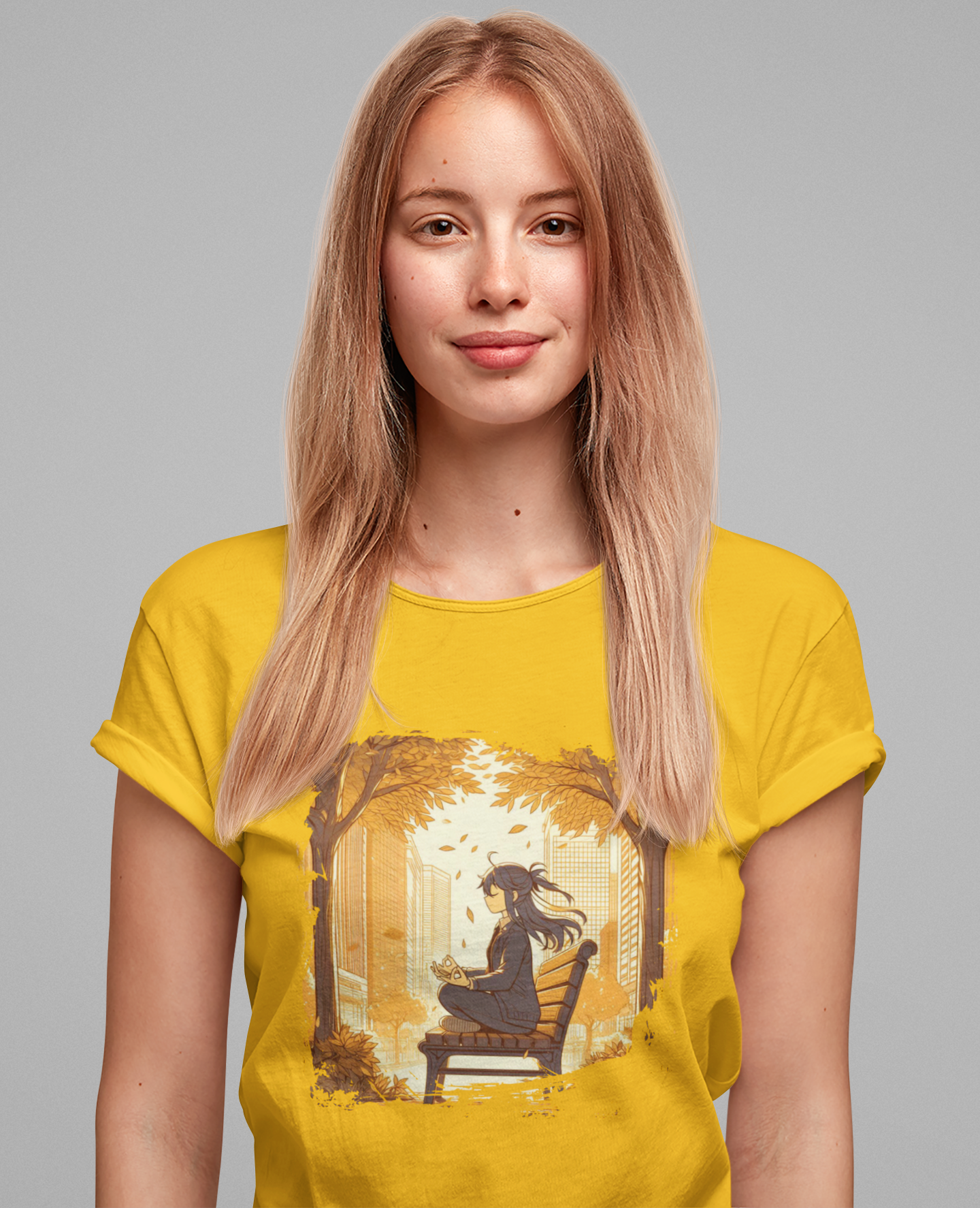 Urban Nature Meditating Girl Peace in the City T-Shirt
