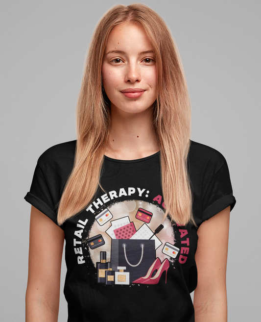 Retail Therapy Activated | Floating Cards & Shopping Haul Graphic T-Shirt