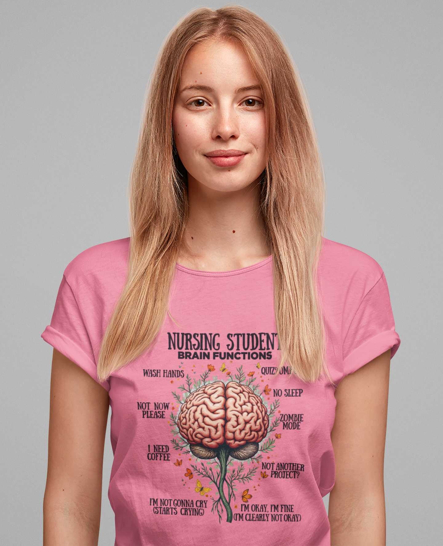 Nursing Student Brain Functions TShirt Coffee No Sleep Zombie Mode