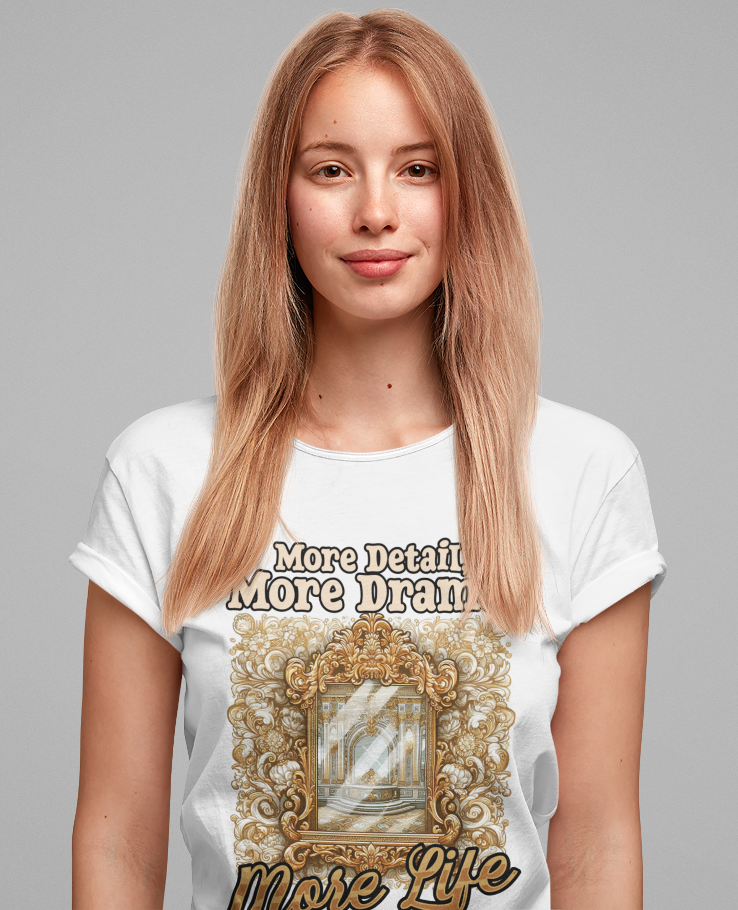 More Detail, More Drama, More Life Tshirt – Antique intricate designs Graphic