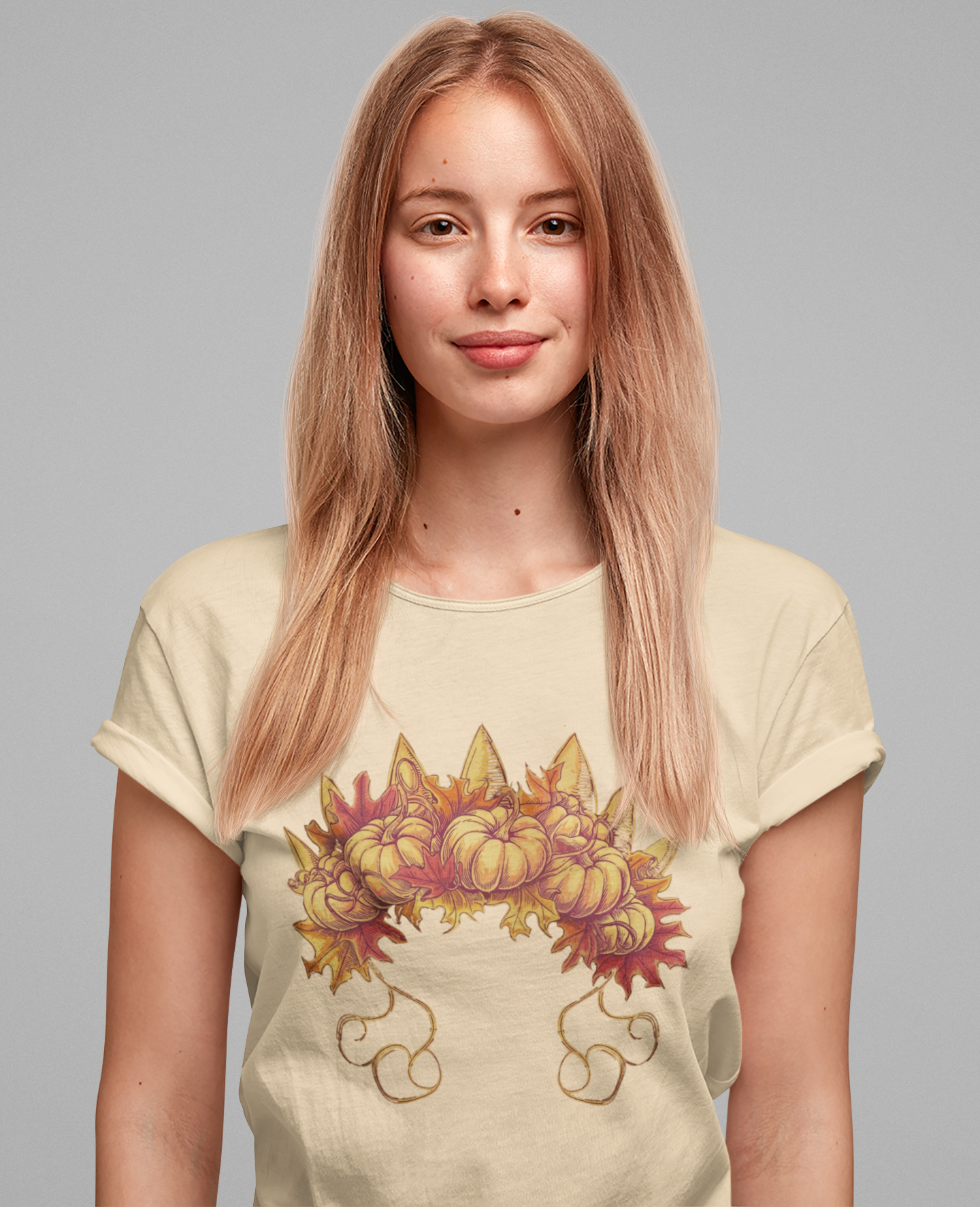 Pumpkin Queen’s Satchel – Botanical Pumpkin Plant & Leaves Graphic T-Shirt