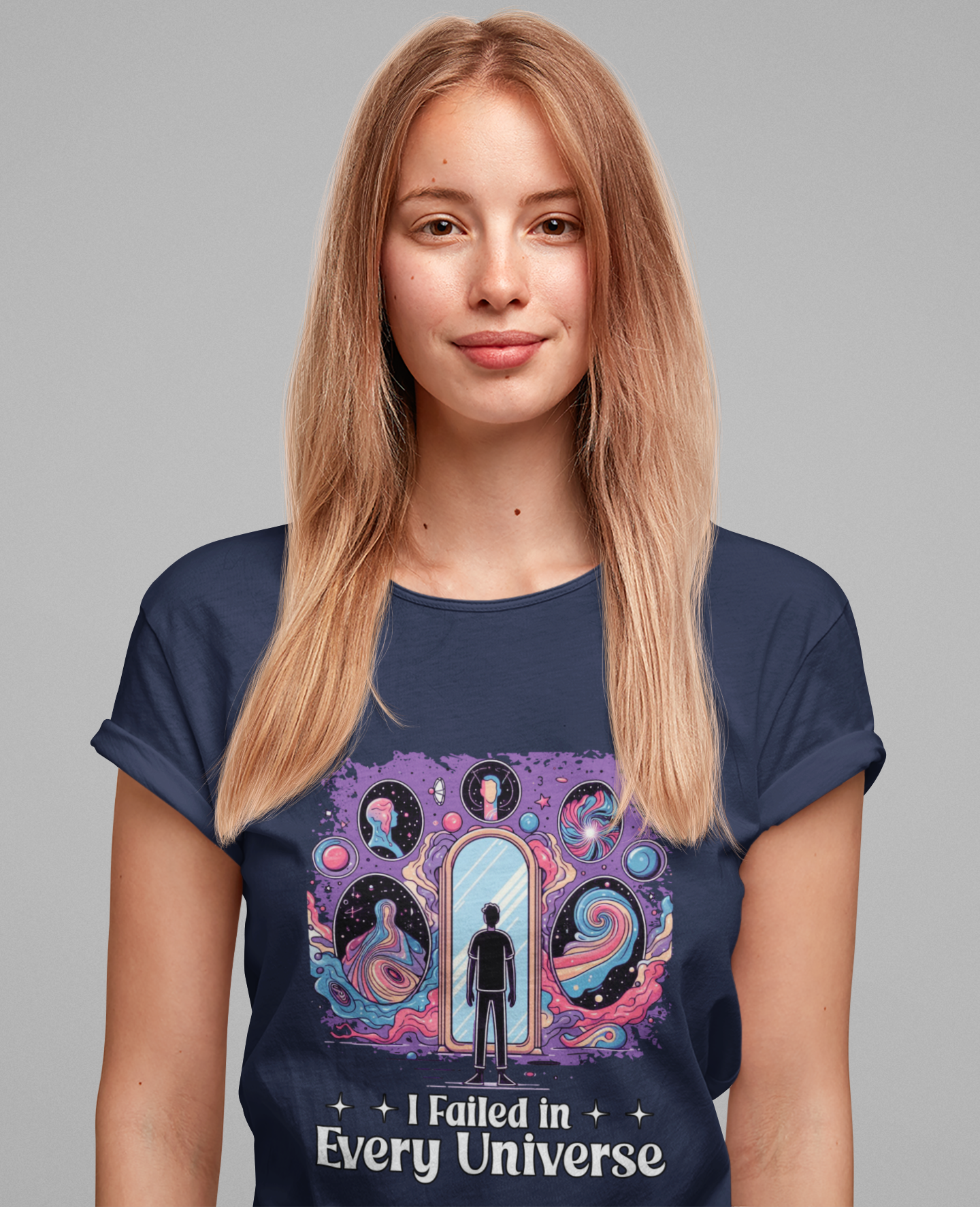 I Failed in Every Universe Tshirt – Multiverse Reflection with Mirrors and Portals