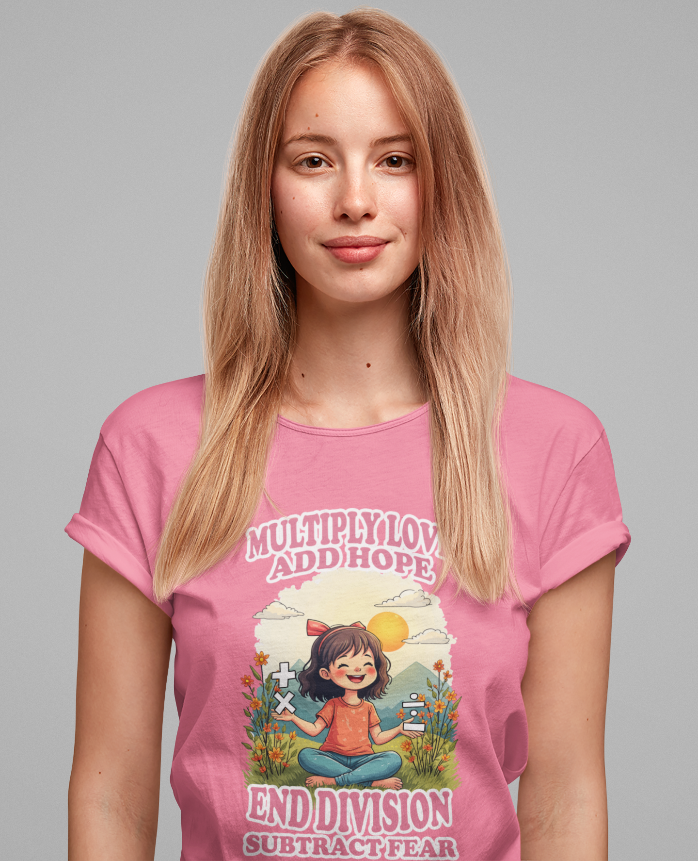 Multiply Love and Hope, End Division and Subtract Fear – Inspirational Math Symbols Kids Tshirt