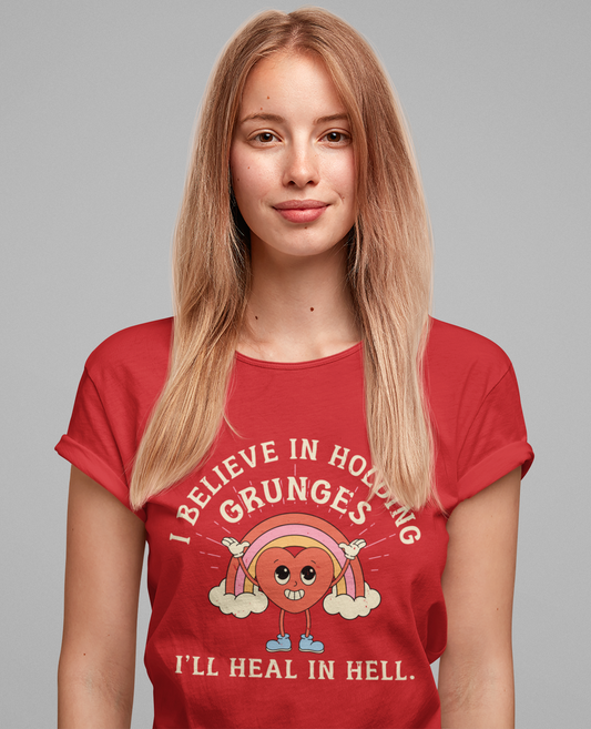 Worried Heart Rainbow T-Shirt – Bold Emotional Graphic Humor Tee