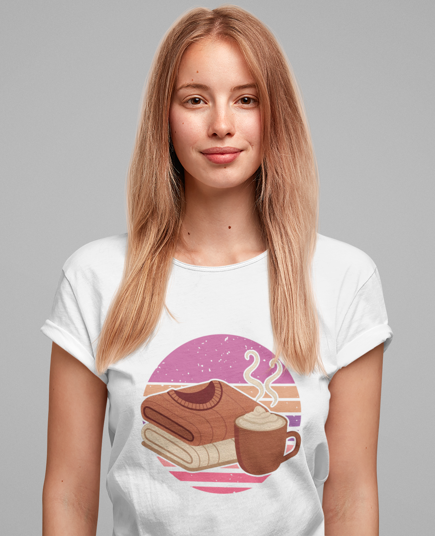 Sweater Weather Aesthetic – Cozy Sweater, Hot Drink & Cool Weather Graphic T-Shirt