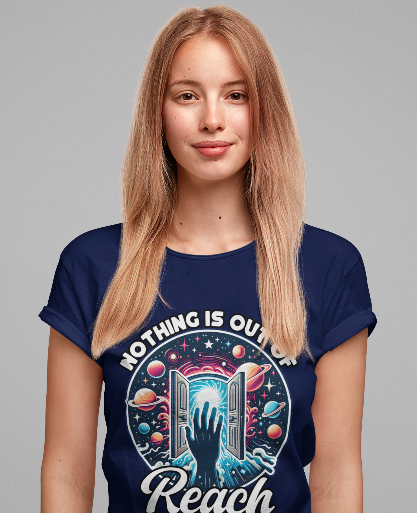 Nothing is Out of Reach Shirt, Cosmic Inspiration Tee, Galaxy Quote T Shirt, Law of Attraction Shirt, Universe Dream Tee