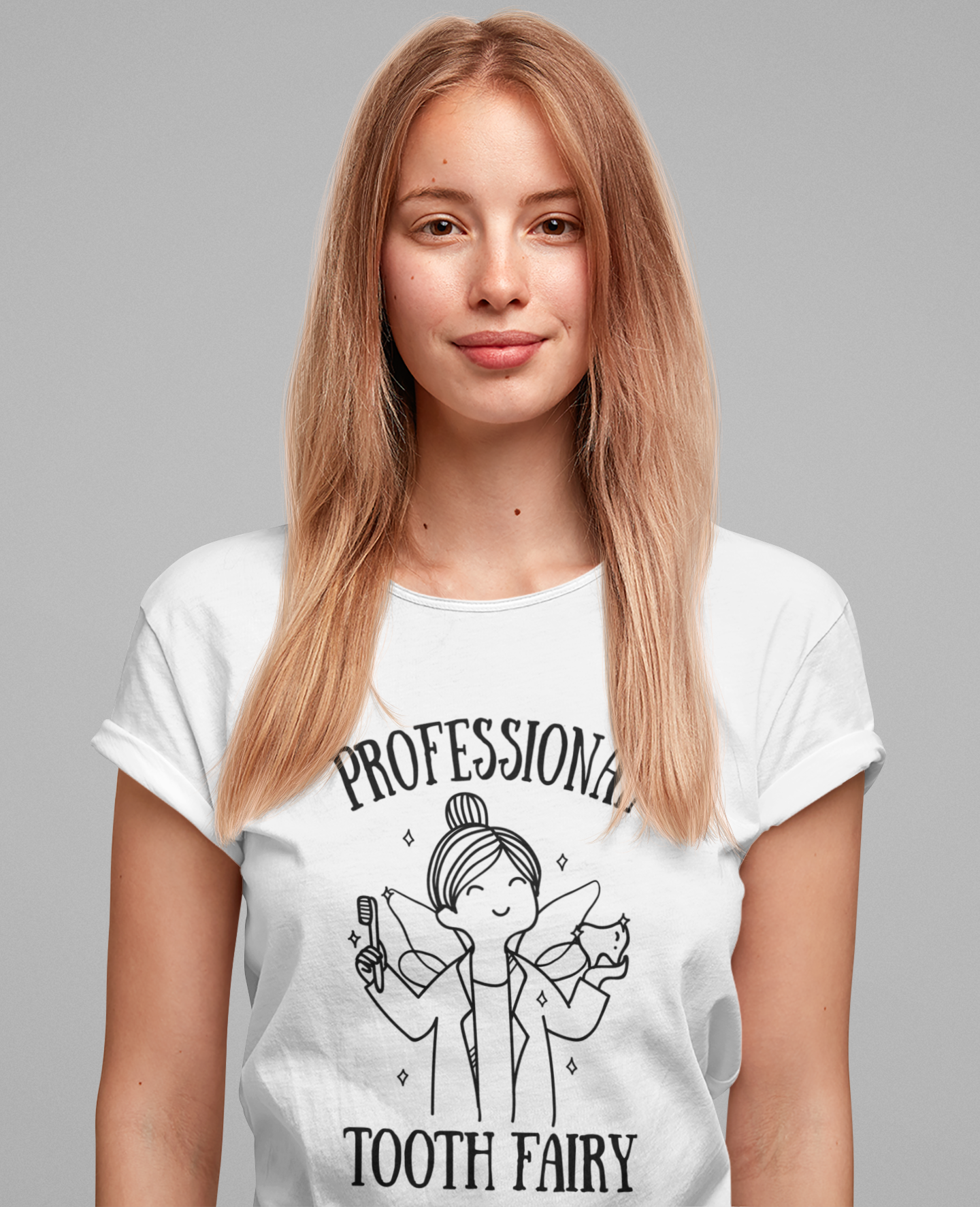 Professional Tooth Fairy T Shirt Female Dental Doctor Fairy Design