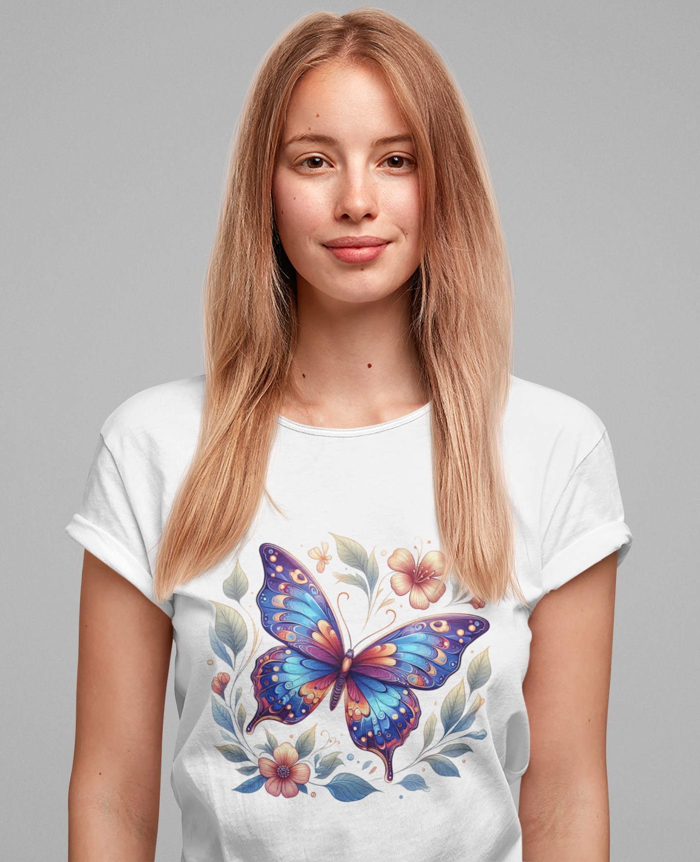 Butterfly Bloom Shirt, Vibrant Nature Tee, Colorful Insect T Shirt, Garden Life Apparel, Joyful Nature Lover Graphic Top
