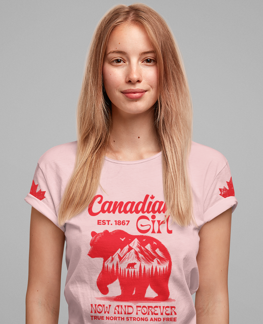 Canadian Girl Wilderness Bear T-Shirt