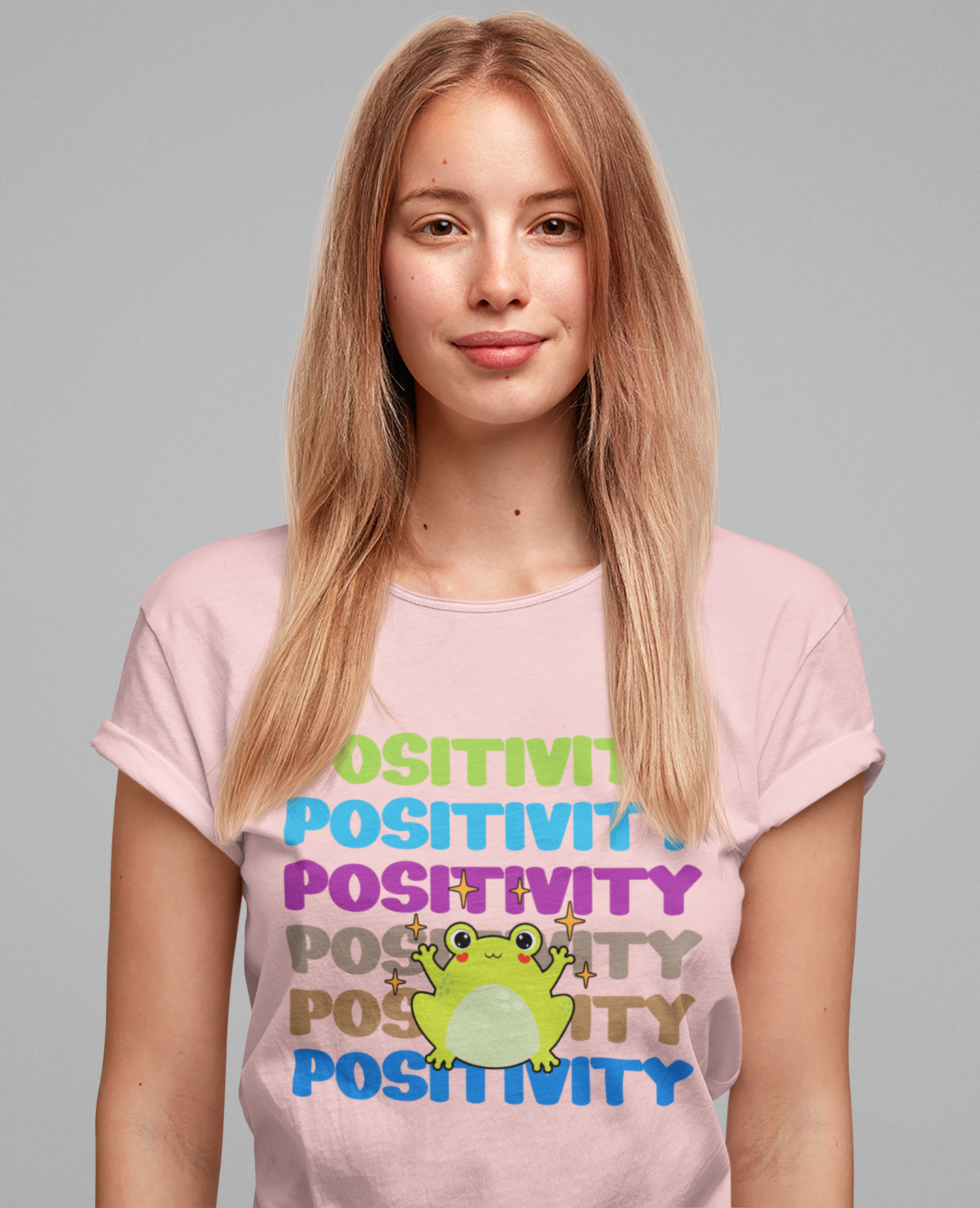 Happy Frog Positivity T-Shirt – Cute Green Frog Graphic Motivational Tee