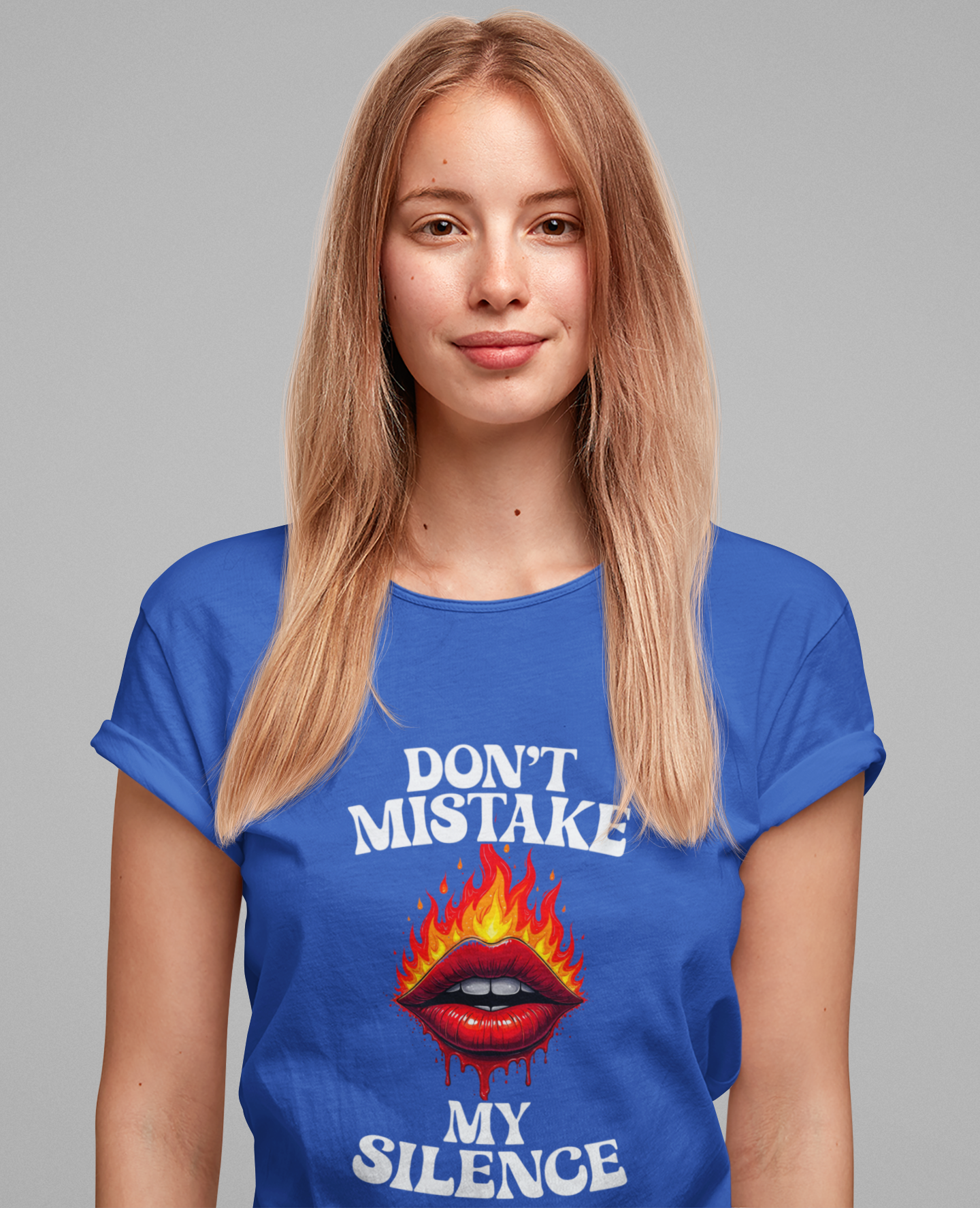 Don’t Mistake My Silence – Burning & Bleeding Lips Graphic T-Shirt