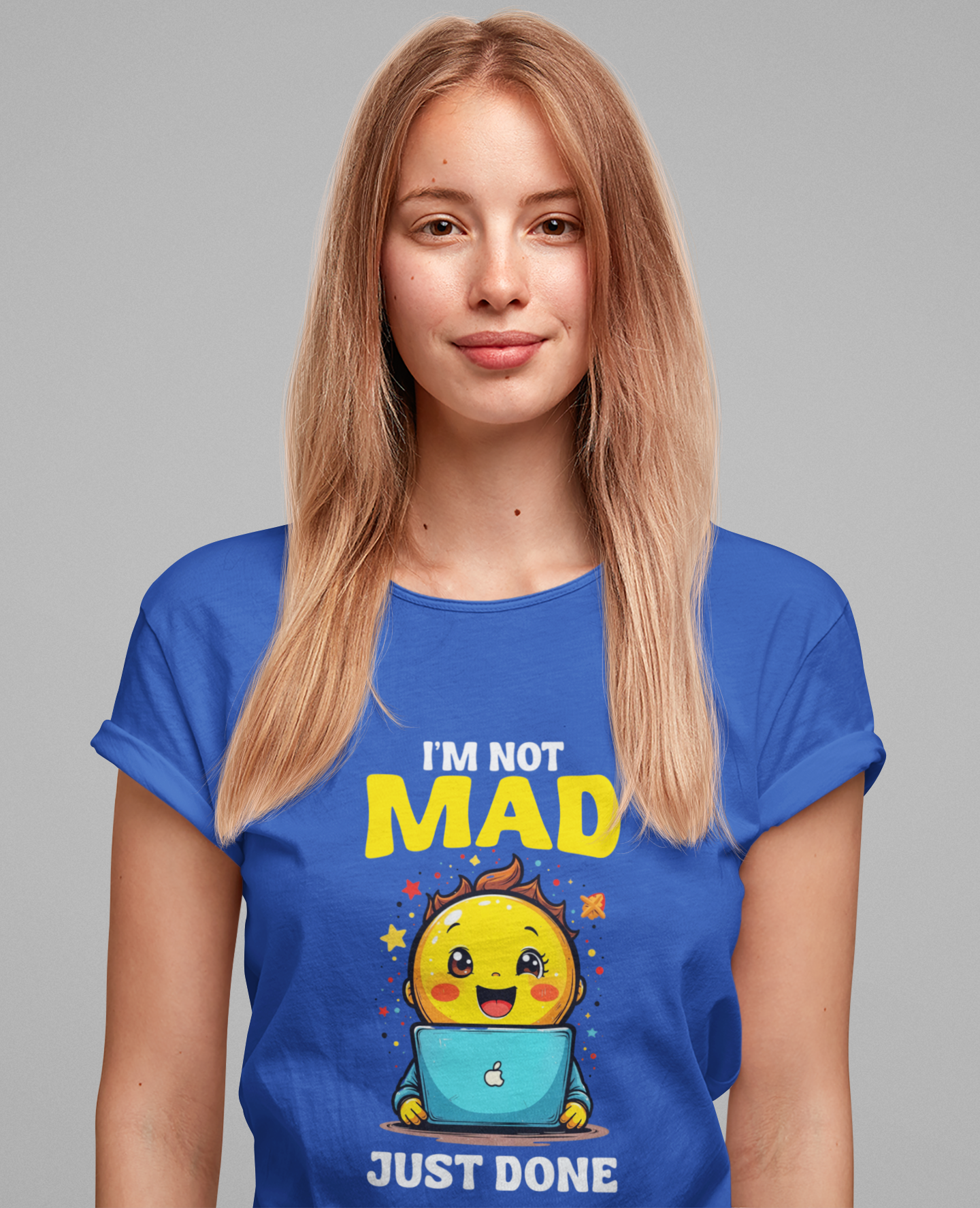 I'm NOT MAD Just Done – Mixed Emotions Baby Laptop Graphic T-Shirt