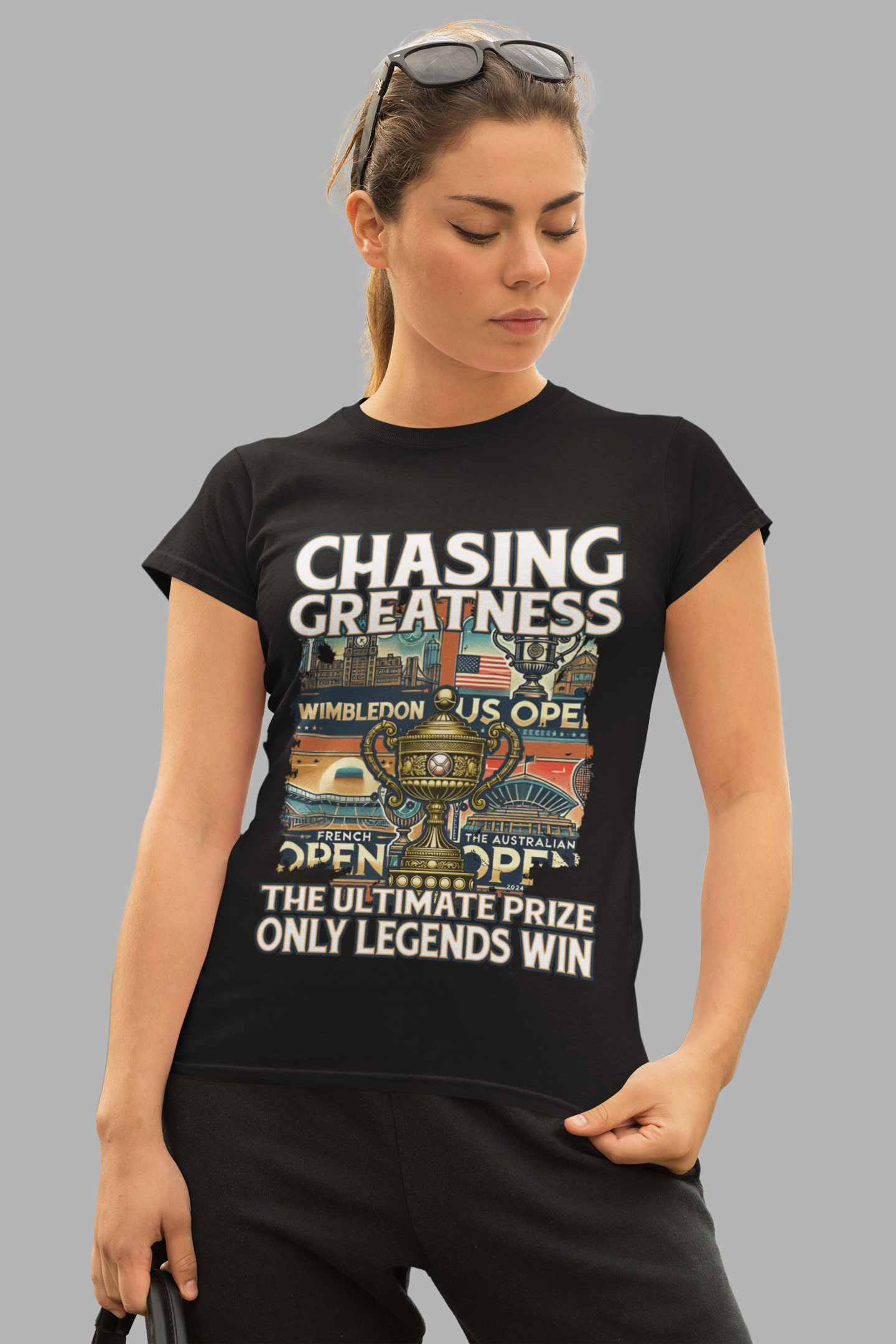Chasing Greatness – Ultimate Prize Only Legends Win Grand Slam Tennis T-Shirt