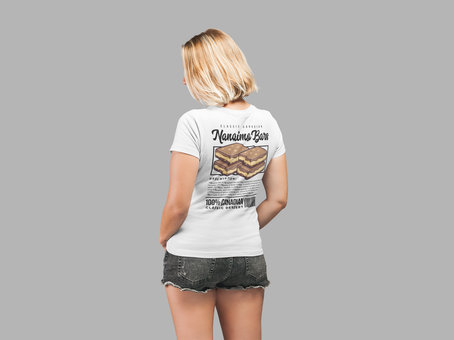 Classic Canadian Nanaimo Bars T-Shirt – Featuring Iconic Dessert & Ingredient Graphic