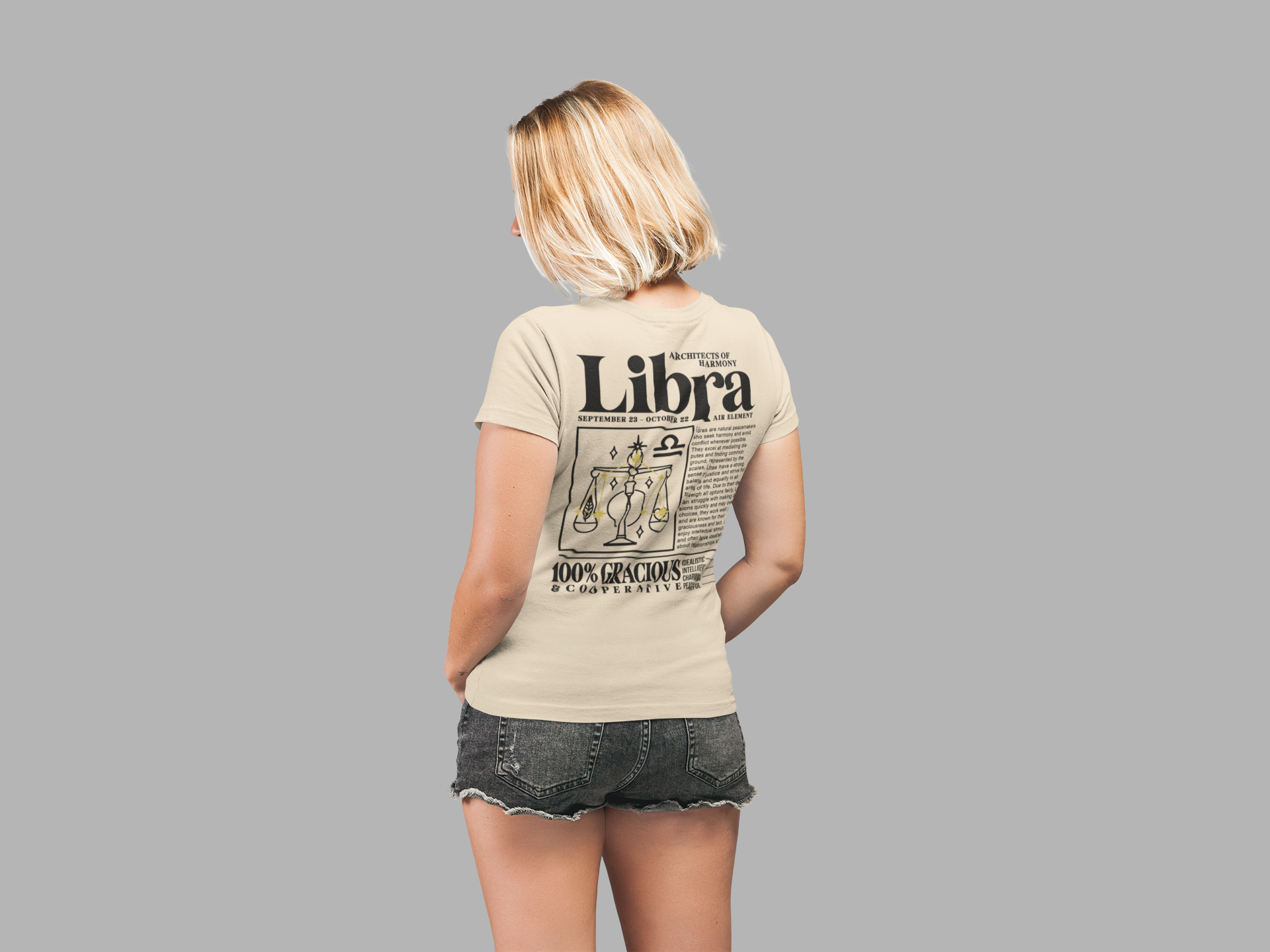 Libra Zodiac T-Shirt – Architects of Harmony Air Element