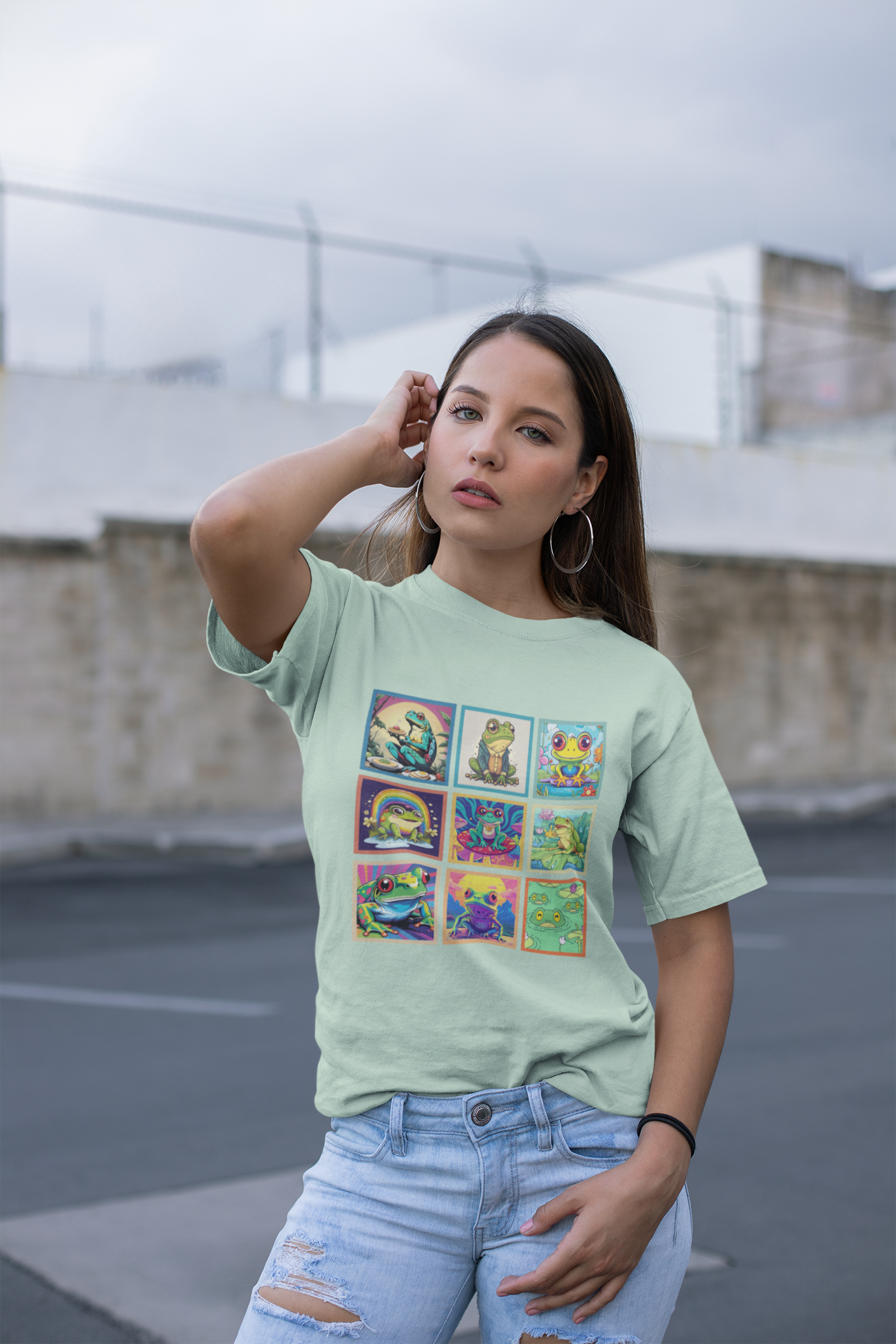 Colorful Frogs Pop Art Tshirt – Nine Amphibian Friends