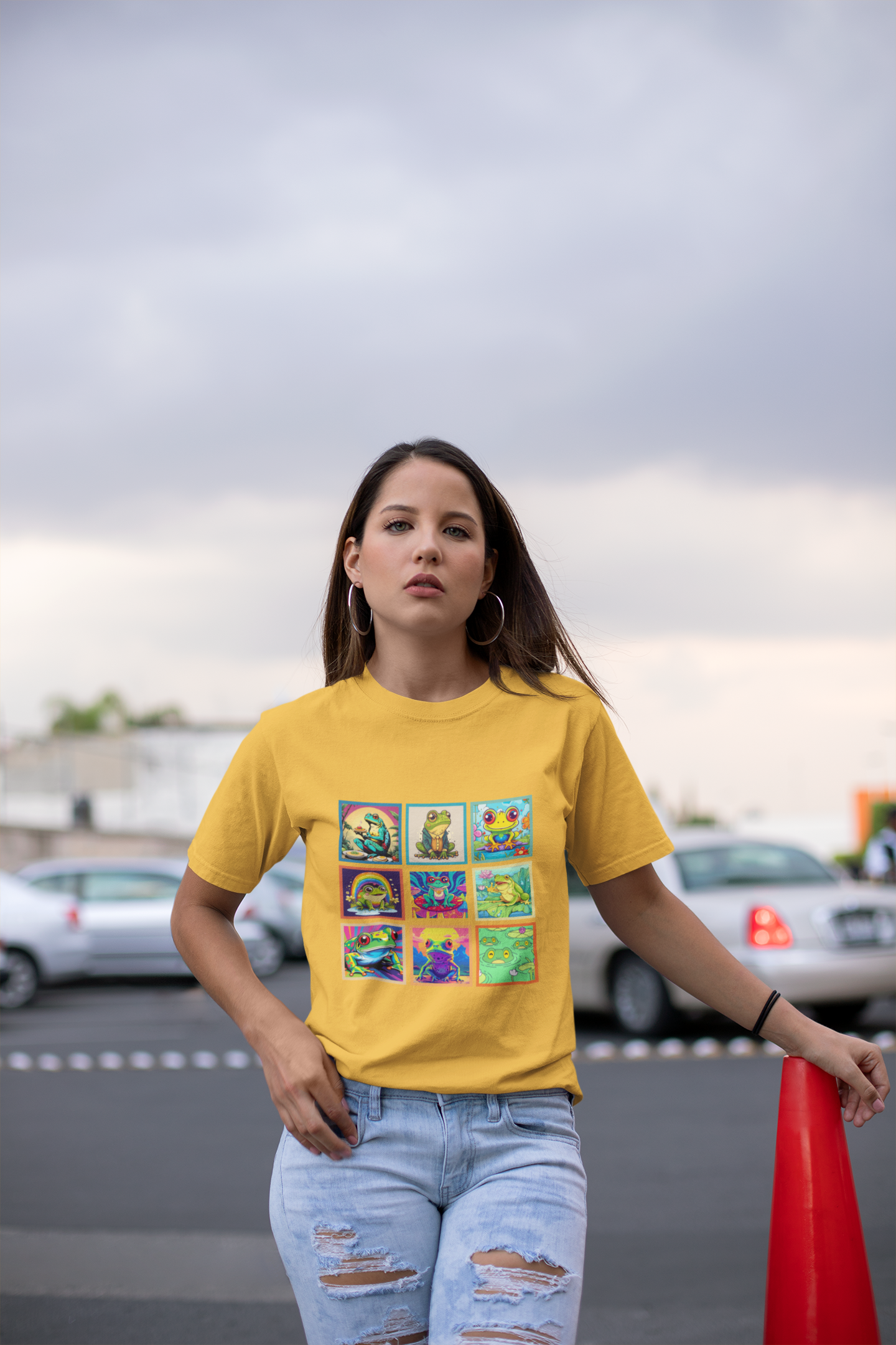 Colorful Frogs Pop Art Tshirt – Nine Amphibian Friends